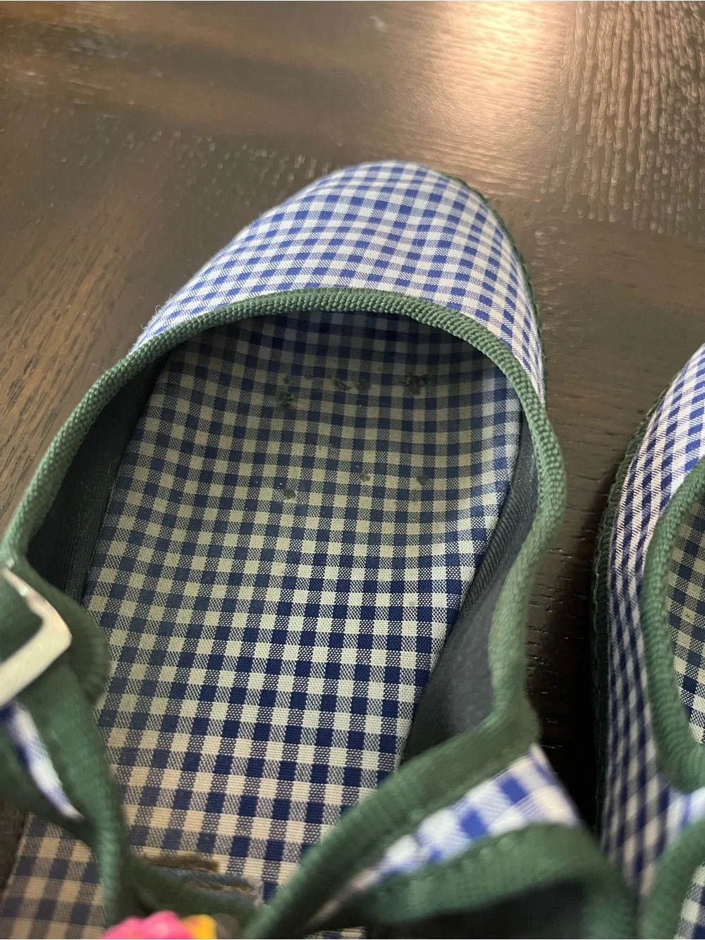 SantM Mary Jane Furlane Flats Navy Gingham Size 37 / US 7